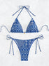 Floral Print Triangle Bikini Set with Brazilian Bottoms