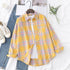 Elegant Women's Plaid Shirt 2025 New Ladies Large Size Casual Loose Lapel Long Sleeve Blouse&Tops Female Lapel Checked Clothing