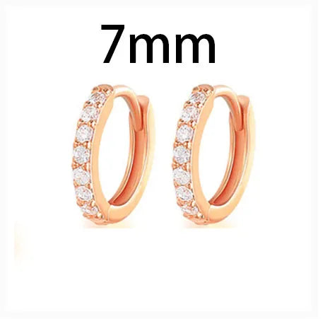Stainless Steel Link Chain Hoop Earrings with Zirconia