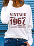 Women's Vintage 1967 Letter Printed Long Sleeve T-shirt