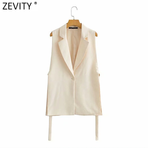 Chic Vintage Women's Sleeveless One-Button Waistcoat