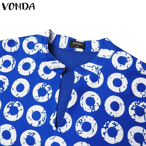 Plus Size VONDA Women Matching Sets Long Sleeve Suits
