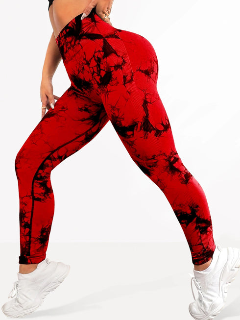 Women's High Waist Seamless Tie-Dye Yoga Leggings