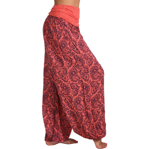 Plus Size Printed Wide Leg Harem Pants