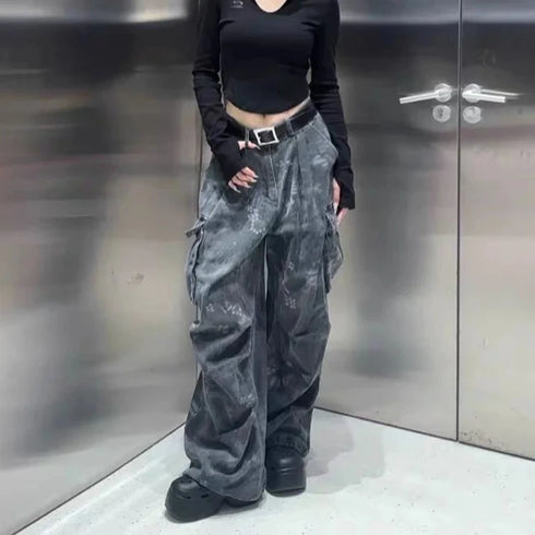 Loose High Waist Cargo Pants for Women