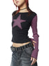Women's Star Print Long Sleeve Casual T-Shirt