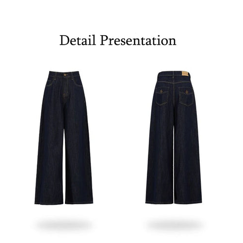 Girls High Waist Wide Leg Denim Jeans in Blue
