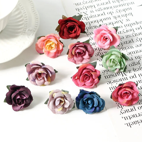 Bulk Mini Silk Roses Artificial Flower Heads for Weddings and Home Decor