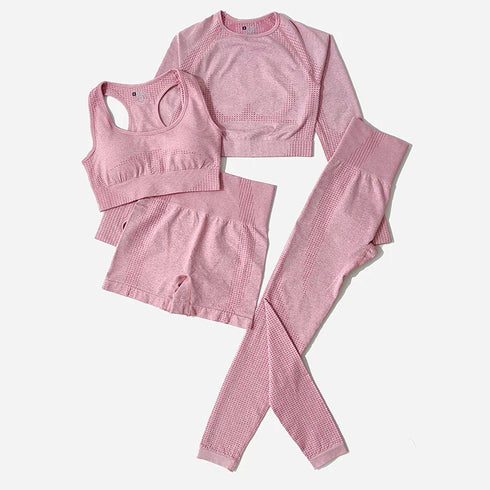 WAREBALL Women's Yoga Set - Long Sleeve Crop Top & Leggings