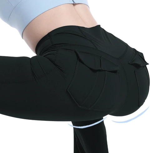 Women's High Waisted Flared Yoga Pants with Pockets