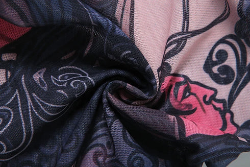 Colorful Print Backless Jumpsuit for Women