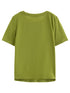 DUSHU Women's Green and Grey Layered Knit Top