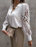 Women Elegant Solid Chiffon Blouse Spring Summer Casual Long Sleeve V Neck Loose Shirt Office Lady Tunics Oversized Tops2024