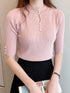 Korean Fashion Short Sleeve Knitted Pullover Top