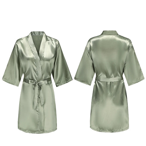Women's Satin Short Robes for Bridesmaids and Parties