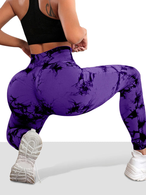 Women's High Waist Seamless Tie-Dye Yoga Leggings