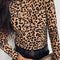 Leopard Print Turtleneck Long Sleeve Top