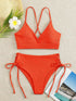 Cikini V-Neck Lace-Up Bikini Set for Women