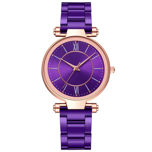 Luxury Rose Gold Stainless Steel Quartz Watch for Women
