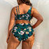 Floral Plus Size High Waist Bikini Set