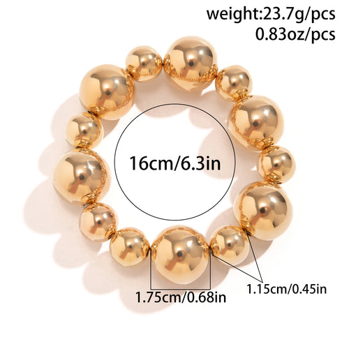 Ingemark Goth Vintage Big CCB Chain Bracelets Women Trendy Classic Elastic Strand Beads Charm Bangles Grunge Jewelry