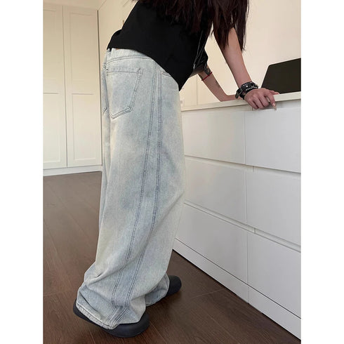 Women's Light Blue Wide Leg Jeans