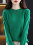 100% Merino Wool O-Neck Sweater for Women