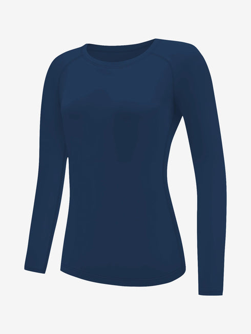 Women's Solid Colour Crew Neck Long Sleeve T-Shirt