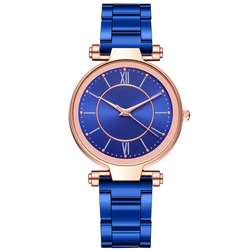 Luxury Rose Gold Stainless Steel Quartz Watch for Women