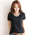V-Neck Slim Fit Cotton Tee for Women - Classic White & Black