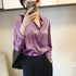 Elegant Satin Finish Long Sleeve Blouse for Women