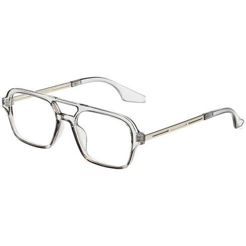 Retro Double Bridge Pilot Sunglasses with Pink Gradient