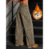 Slim Fit Leopard Print Thermal Jeans for Women