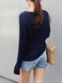Casual Long Sleeve T-Shirt in Blue and Navy