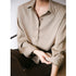 Spring Fashion Button Up Silk Shirt Vintage Blouse Women Satin Tops Office Lady Elegant Long Sleeves Female Loose Shirts 11355