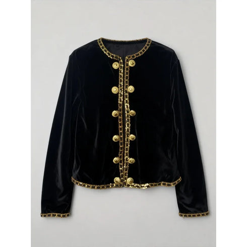 Plus Size Luxury Silk Velvet Jacket for Women