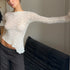 Lace Long Sleeve Slim Fit T-Shirt for Women