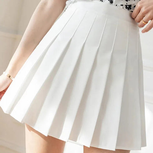 ZOKI Women’s Pleated A-Line Skirt in White