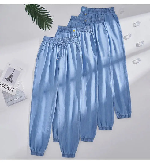 Plus Size Loose Fit Denim Yoga Pants