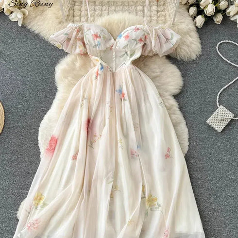 SINGREINY Off the Shoulder Sexy Strap Dress for Summer Elegance