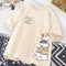 Summer Trendy Simple Cat Printed Short-sleeved T-shirt for Ladies and Boys Same Loose Casual Large-size Top