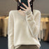100% Merino Wool V-Neck Pullover Sweater for Women