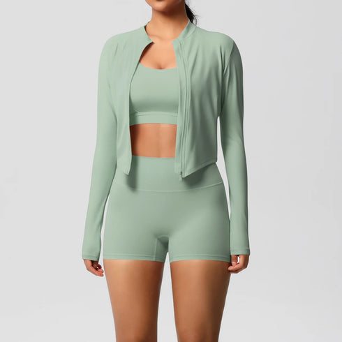 3-Piece Brown Yoga Set for Women