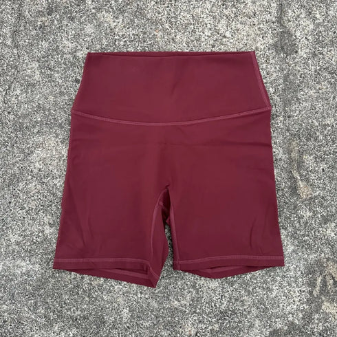 Solid Colour High Waist Yoga Shorts for Women
