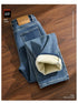 High Waist Fleece Lined Straight Jeans for Women