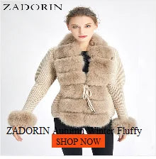 Elegant Faux Fur Coat in Black and White for Women