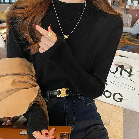 Autumn Women’s Half Turtleneck Pullover Sweater