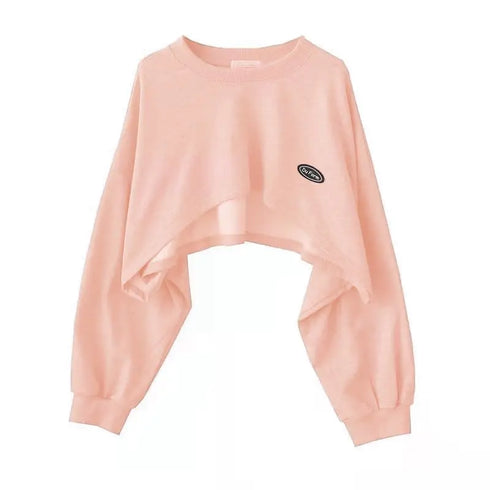 Women's Solid Colour O-neck Long Sleeve Hoodie Sweatshirt