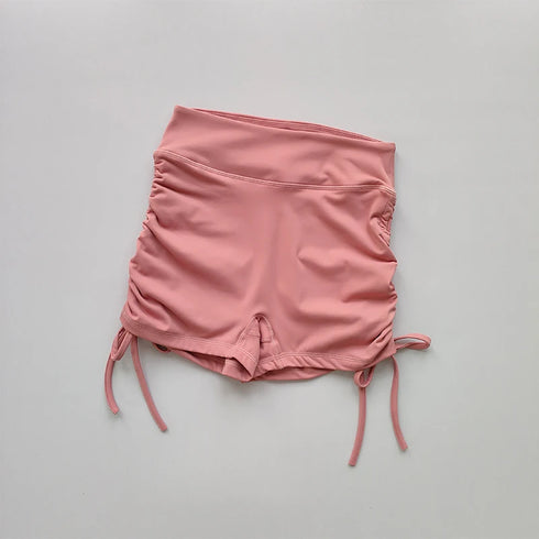 High Waisted Sexy Fitness Shorts with Drawstring Straps
