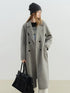 Stylish Women's Petite Wool Overcoat with Suit Lapel